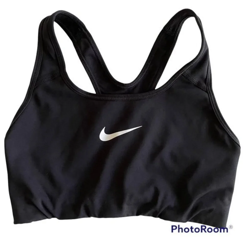 NIKE Swoosh Black Dri-Fit Ladies Athletic Activewear‎ Sports Bra, S
